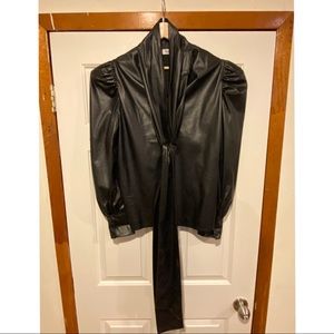 Faux leather  blouse